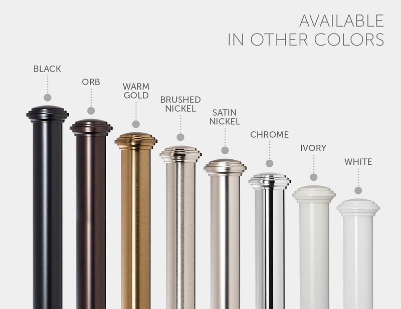 Ivilon Window Curtain Rod Decorative End Cap Design, 1 Inch Rod, 72 to 144 Inch. Warm Gold - Image 4